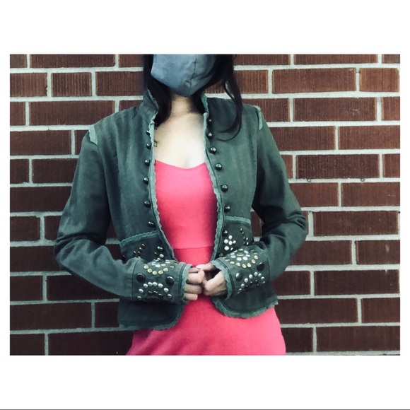 Miss Me (Buckle) Military-style Studded Jacket - Picture 3 of 7